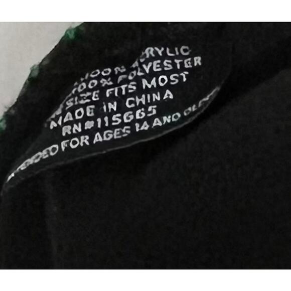 Green Frog Themed Braided Tassel Soft Lined Chunky Knit Beanie Adult One Size - Picture 5 of 5